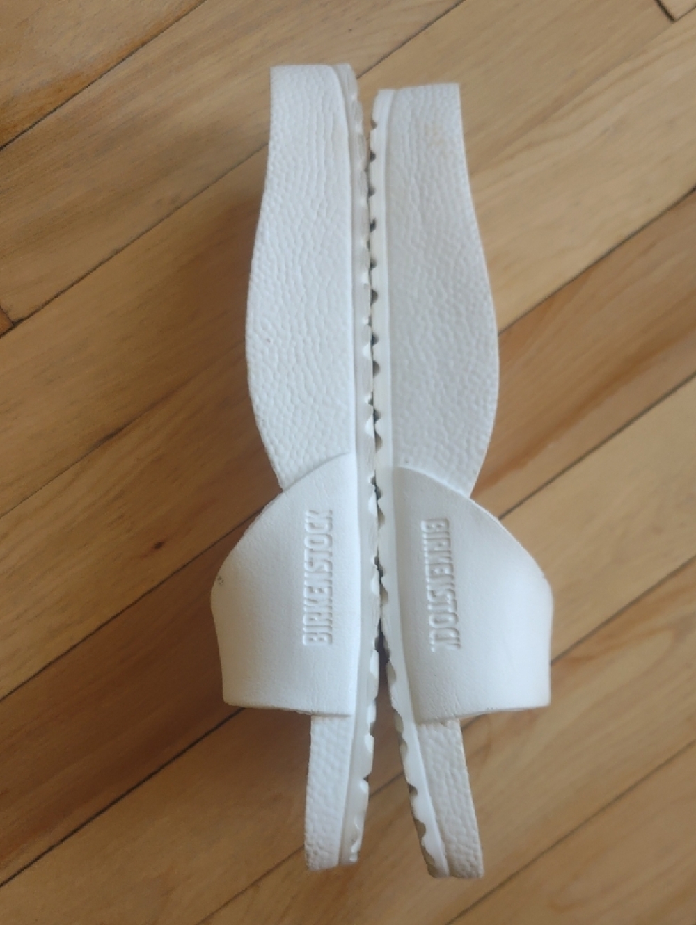 Birkenstock White Single Strap Slide Sandals - Picture 6 of 10
